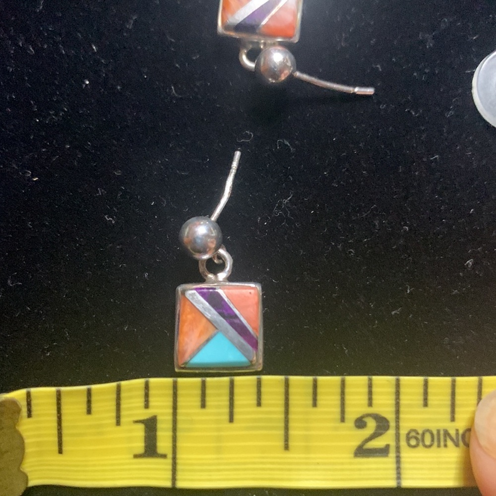 Native American Inlaid Earrings - Picture 7 of 7